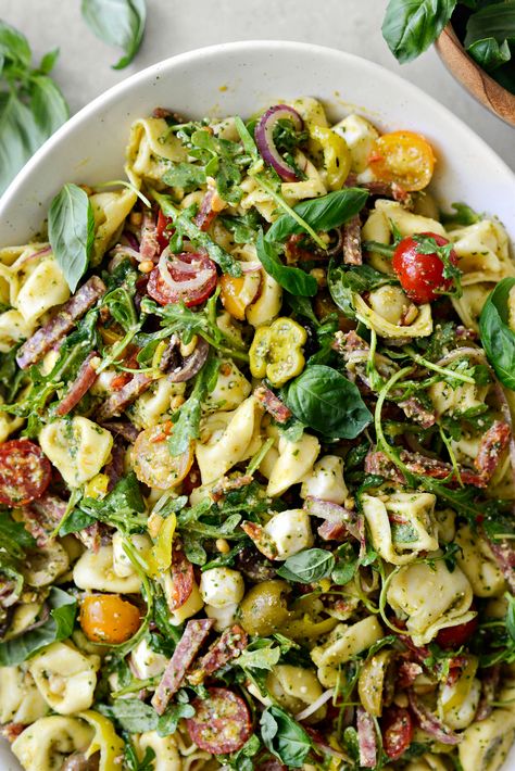 Italian Tortellini Pasta Salad, Tortellini Pasta Salad Recipes, Thai Crunch Salad, Pesto Vinaigrette, Tortellini Pasta Salad, Summer Dinner Recipes, Mediterranean Pasta Salads, Blt Pasta Salads, Pasta Salad With Tortellini