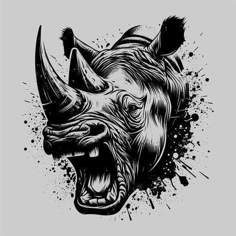 Rhino Tattoo Men, Companies Logo, Rhino Tattoo, Anime Graphics, Rhino Art, Rhino Logo, Chest Tattoo, Vector Pattern, Blackwork