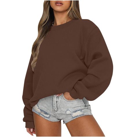 PRICES MAY VARY. ZsaeSM 2024 Trendy Oversized Crewneck Sweatshirts Women Long Sleeve Fleece Pullover Tops Fall Winter Y2k Hoodies football mom sweatshirt gold sweatshirt sweatpants and sweatshirt set for women camouflage sweatshirt fleece lined sweatshirt college crewneck sweatshirt grandma sweatshirts for women cozy season sweatshirt women's oversized sweatshirt custom crewneck sweatshirt orange sweatshirt women womens sweatshirt dress color block sweatshirt cow sweatshirts for women sherpa lin Oversized Sweatshirt Outfit, Winter Tops For Women, College Crewneck Sweatshirts, Cute Sweats, Cute Hoodies, Cute Sweaters For Fall, Brown Crewneck, Brown Sweatshirt, Crewneck Sweatshirt Women