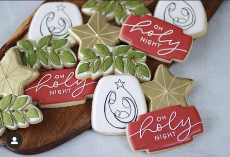 Nativity Scene Cookies, Nativity Sugar Cookies, Nativity Cookies Decorated, Kersfees Koekies, Fancy Sugar Cookies, The Weary World Rejoices, Weary World Rejoices, A Thrill Of Hope, Christmas Bakes