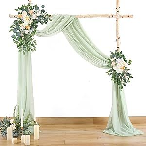 Wedding Drapery, Wedding Archway, Fun Wedding Decor, Reception Backdrop, Wedding Mint Green, Draping Fabric, Wedding Backdrop Decorations, Wedding Arch Flowers, Arch Decoration