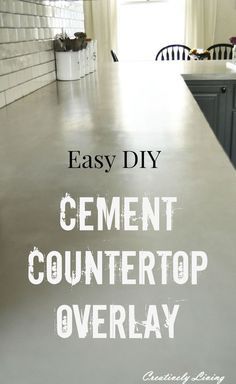 DIY Concrete Countertop Overlay! Concrete Countertop Overlay, Cement Countertop, Countertop Overlay, Organization Containers, Moderne Pools, Cocina Diy, Kitchen Remodel Countertops, Diy Cement, Concrete Countertop