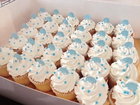 Baby Shower Cupcakes For Boy, Cupcakes Baby Shower, Baby Shower Desserts Boy, Baby Boy Cupcakes, Elephant Cupcakes, Elephant Baby Shower Boy, Cupcakes For Boys, Elephant Baby Shower Theme, Baby Shower Cakes For Boys