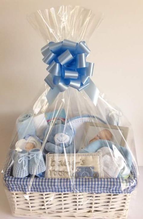 Gingham Baby Boy Gift Basket Blue Gift Basket, Boy Gift Basket, Bear Comforter, Baby Boy Gift Baskets, Baby Gift Baskets, Girl Gift Baskets, Baby Shower Baskets, Baby Boy Toys, Neutral Baby Gifts