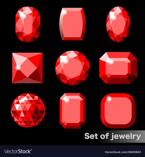 Jewels Tattoo, Drawing Jewelry, Red Gems, Jewel Tattoo, Shapes Vector, Gem Ruby, Rich Fashion, Type Art, Ruby Crystal