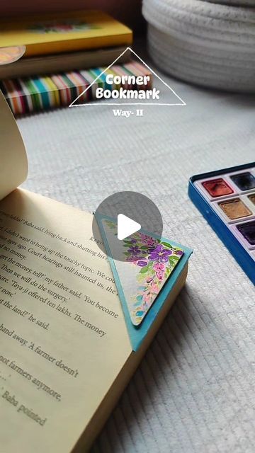 Tahura | DIY Corner Bookmark 💙 [way-II] Made it even easier for my cuties!! (TEMPLATE IN HIGHLIGHTS) . . . . #art #reelit #reelkarofeelkaro #re... | Instagram Upcycling, How To Fold A Corner Bookmark, Diy Corner Paper Bookmarks, How To Package Bookmarks, How To Make A Book Mark Out Of Paper, Corner Bookmarks Diy Free Printable, How To Make Corner Bookmarks, How To Make A Bookmark Out Of Paper, Books Marks Ideas