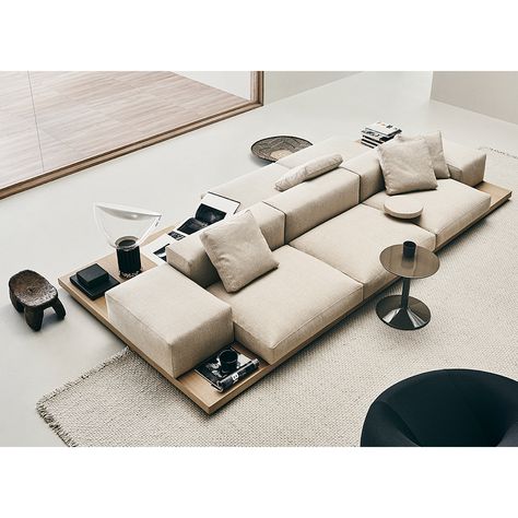 B&B Italia on Instagram: “A solid platform to hold up a dynamic seating system: Dock, the new upholstered  sofa by Piero Lissoni, plays with  proportions and sizes,…” High Sofas, Sofa Layout, Low Sofa, Piero Lissoni, Modul Sofa, Upholstered Sofa, Interior Furniture, Modular Sofa, Living Design