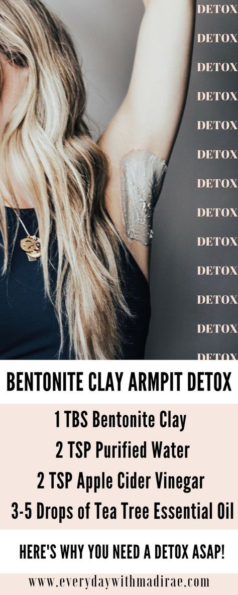 Here's Why You Might Need A Good Armpit Detox! Sharing what is means to armpit detox, how to switch to all-natural deodorant, what to expect when detoxing, & a great DIY recipe for an armpit detox bentonite clay mask! #DIY #armpit #claybenefits Bentonite Clay Mask, Diy Deodorant, All Natural Deodorant, Diy Recipe, Mask Diy, Bentonite Clay, Clay Mask, Natural Beauty Tips, Natural Deodorant