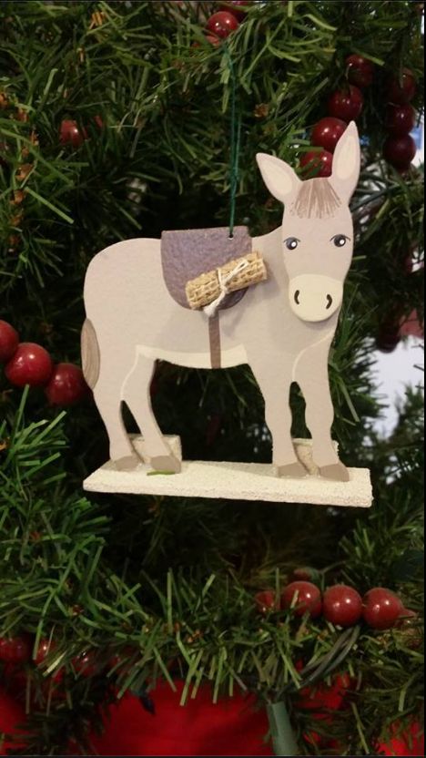 Donkey ( 5th in the Nativity series)  Barkers Ornaments 2015 Wooden Donkey, Donkey Ornament, Outdoor Nativity Scene, Diy Nativity, Scrap Wood Crafts, Wood Block Crafts, Christmas Program, Christmas Play, The Nativity