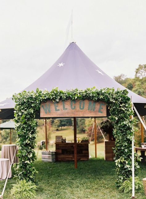 greenery tent wedding entrance decoration ideas Diy Wedding Tent, Backyard Tent Wedding, Wedding Tent Decorations, Outdoor Wedding Lighting, Tent Wedding Reception, Photowall Ideas, Outdoor Country Wedding, Backyard Tent, A Frame Tent