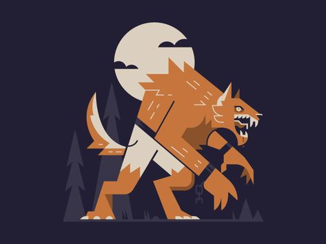 Werewolf by Trey Ingram Wolfsbane Illustration, Illustration Monster, Werewolf Illustration, Monster Creature, Werewolf Aesthetic, Wolf Artwork, Werewolf Art, Halloween Illustration, Wow Art