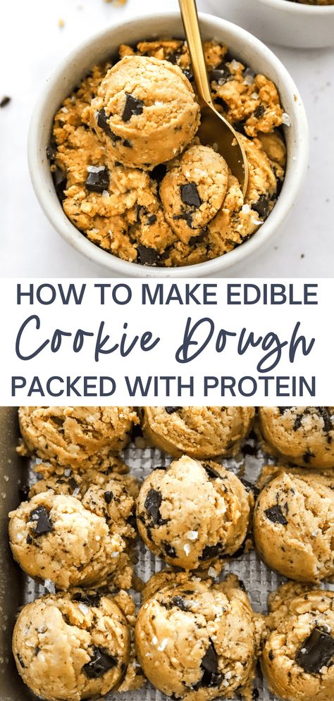 Edible Protein Cookie Dough, Edible Cookie Dough Healthy, Protein Cookie Dough Recipe, Protein Powder Cookies, High Protein Cookies, Indian Vegan, Edible Cookie Dough Recipe, Protein Cookie Dough, Cookie Dough Recipe