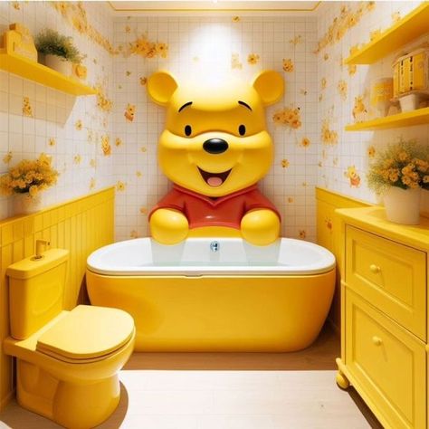 Pooh Bear Bedroom, Winnie The Pooh Bathroom Decor, Winnie The Pooh Bathroom, Pooh Bear Bathroom, Winnie The Pooh House Decor, Winnie The Pooh's House, Winnie The Pooh Bedroom, Winnie The Pooh Room, Pooh Bedroom