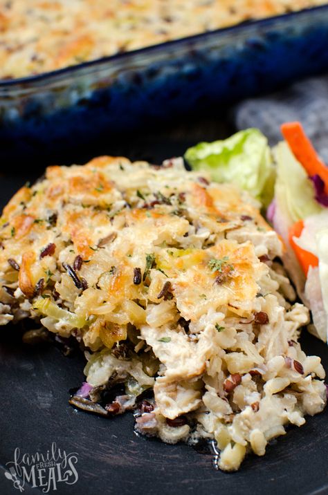 Chicken Wild Rice Casserole - FamilyFreshMeals.com Chicken And Wild Rice Recipes Healthy, Chicken And Wild Rice Casserole, Chicken Wild Rice Casserole, Chicken Wild Rice, Wild Rice Recipes, Wild Rice Casserole, Chicken And Wild Rice, Family Fresh Meals, Savory Food