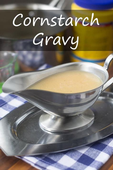 Cornstarch Gravy - Gluten-Free - COOKtheSTORY Cornstarch Gravy, Turkey Gravy From Drippings Easy, Gravy Without Drippings, Make Ahead Gravy, Gravy Turkey, Gravy From Drippings, Homemade Brown Gravy, Turkey Gravy From Drippings, Thicken Gravy