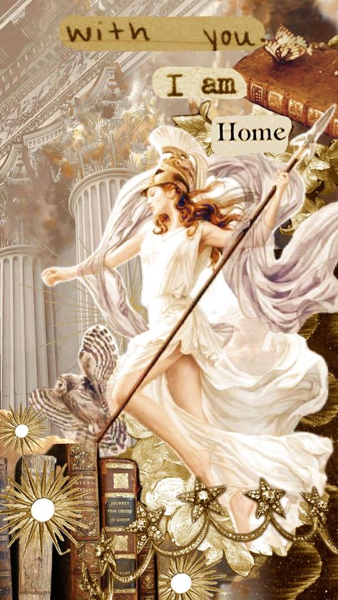 Athena And Aphrodite, Athena Aesthetic, Art Academia, Aphrodite Aesthetic, Witchy Wallpaper, Wallpaper Collage, Heaven And Hell, Art Wallpaper Iphone, Football Wallpaper