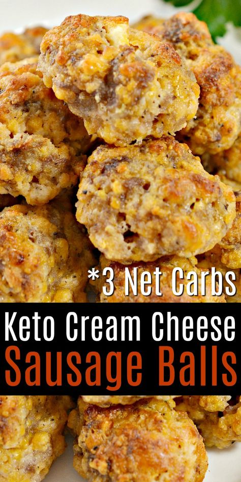 Keto Sausage Recipe, Cheese Sausage Balls, Cream Cheese Sausage, Cream Cheese Sausage Balls, Keto Quiche, Sausage Balls Recipe, Keto Cream Cheese, Breakfast Low Carb, Keto Cream