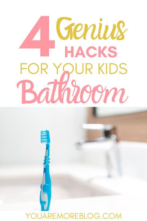 Kids bathroom hacks. Bathroom hacks for your guest and kids shared bathroom. Tips for keeping your kids bathroom organized. Children’s Bathroom Remodel, Bathroom Hooks For Towels For Kids, Toddler Bathroom Organization, Kids Bathroom Design Ideas, Kid Bathroom Organization, Kids Toothbrush Organization, Sister Bathroom Ideas, Simple Kids Bathroom, Baby Girl Bathroom Ideas