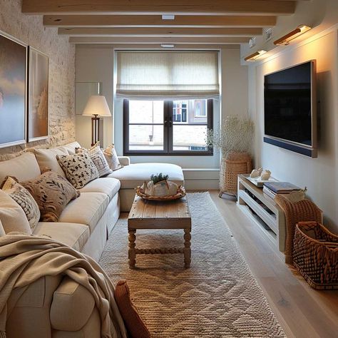 3+ Functional and Fashionable Narrow Living Room Styling Ideas • 333k+ Inspiring Lifestyle Ideas Narrow Living Room With Sectional, Row Home Living Room, Long Narrow Living Room Layout, Narrow Living Room Ideas, Narrow Living Room Layout, Living Room Styling Ideas, Narrow Family Room, Long Living Room Layout, Narrow Room