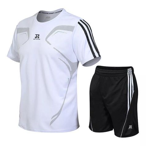 Mens Football Plain T-Shirts Shorts Jogging Running Gym Sports Fitness Tracksuit | eBay Pct Shirt, Summer Suits Men, Collar Fashion, Short Men, Tracksuit Men, Tennis Shirts, Traje Casual, Man Set, Clothes Summer