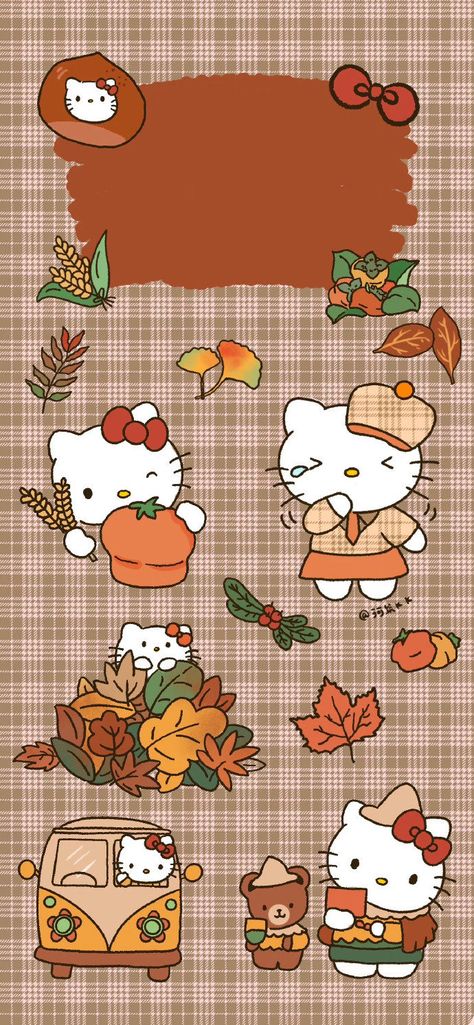 Hello Kitty Fall Wallpaper, Hello Kitty Halloween Wallpaper, Pink Wallpaper Hello Kitty, Images Hello Kitty, Walpaper Hello Kitty, Thanksgiving Wallpaper, Cute Fall Wallpaper, Iphone Wallpaper Fall, Hello Kitty Backgrounds