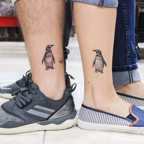 Penguin Tattoos, Cool Back Tattoos, Penguin Tattoo, 12 Tattoos, Couple Tattoos Unique, Cool Wrist Tattoos, Couples Tattoo Designs, Forearm Tattoo Design, Back Tattoos For Guys