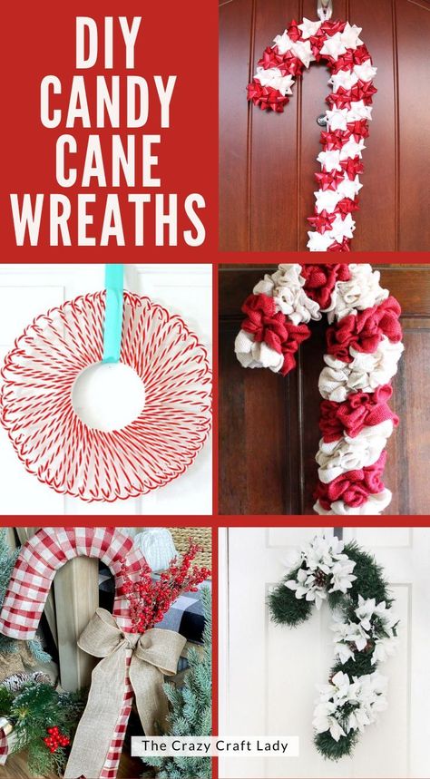 DIY Candy Cane Wreaths Peppermint Candy Wreath Diy, Wire Candycane Wreath, Wire Candy Cane Craft, Candy Cane Shaped Wreath, Diy Christmas Wreaths Dollar Store, Dollar Tree Candy Cane Wreath Form Ideas, Candy Cane Wreath Ideas, Dollar Tree Candy Cane Wreath Form, Diy Candy Cane Wreath