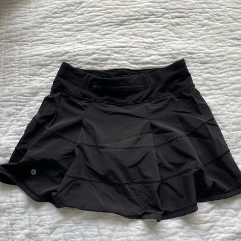 Lululemon Skirt; 4l; Brand New; Black; Never Used Lululemon Black Skirt Outfit, Lululemon Pictures, Lululemon Skirt Outfit, Lulu Lemon Skirt, Lululemon Skirts, Lululemon Aesthetic, Lulu Fits, Lululemon Outfit, Clothes Skirts