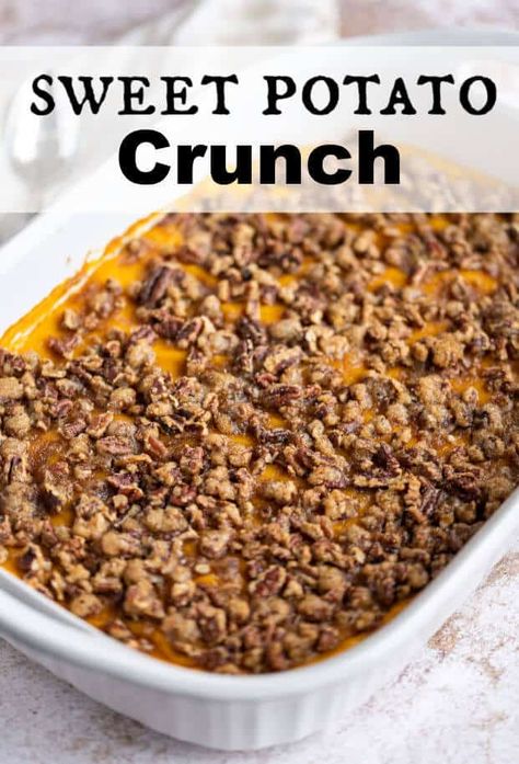 With a soft, bubbling inside, and a crunchy pecan outside, Whipped Sweet Potato Casserole with Praline Topping is a wowing addition to any holiday or turkey dinner. via @artfrommytable Pecan Praline Topping, Sweet Potato Crunch, Easy Sweet Potato Casserole, Whipped Sweet Potatoes, Canned Yams, Freeze Sweet Potatoes, Sweet Potato Casserole Easy, Easy Sweet Potato, Canning Sweet Potatoes