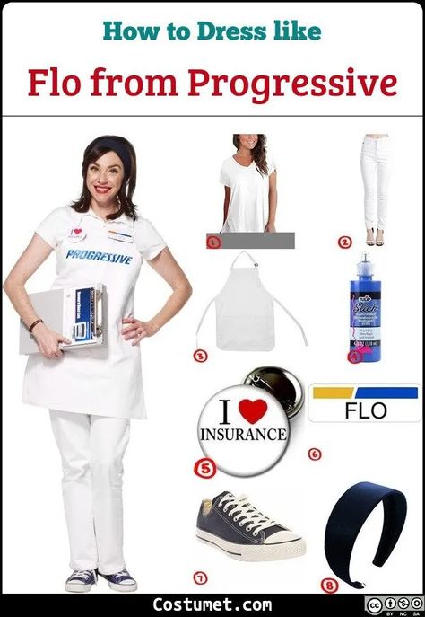 Flo from Progressive Costume for Cosplay & Halloween 2020 Flow From Progressive Costume, Flo Costume Progressive, Bakers Outfit, Flo From Progressive Costume, Progressive Costume, Flo Costume, Flo From Progressive, Quick Halloween Costumes Last Minute Men, Flo Progressive