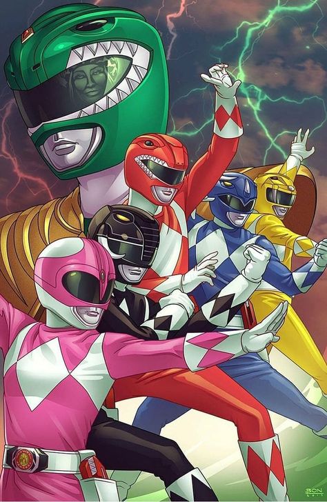 Mighty Morphin Power Rangers Croquis, Batang 90s, Power Rangers Tattoo, Power Rangers Pictures, Power Rangers Poster, Festa Power Rangers, Power Rangers 1, Green Power Ranger, Power Rengers