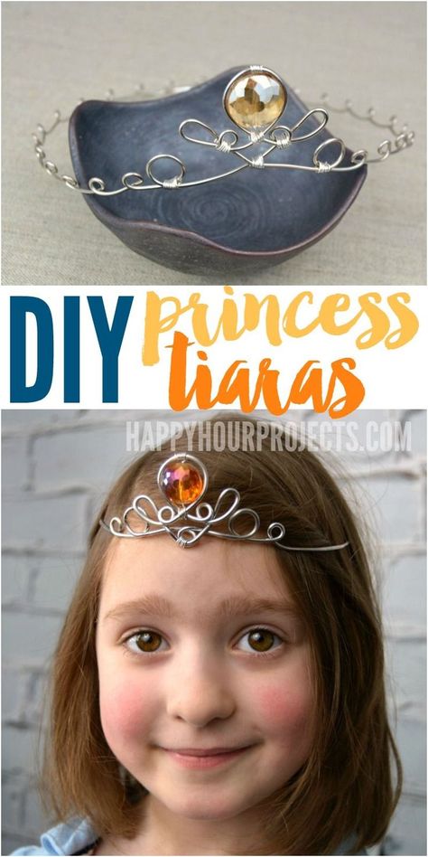 DIY Princess Tiara Fairy Crowns Diy, Tiara Diy, Diy Tiara, Couronne Diy, Wire Crown, Deco Disney, Handmade Tiaras, Diy Crown, Princess Diy