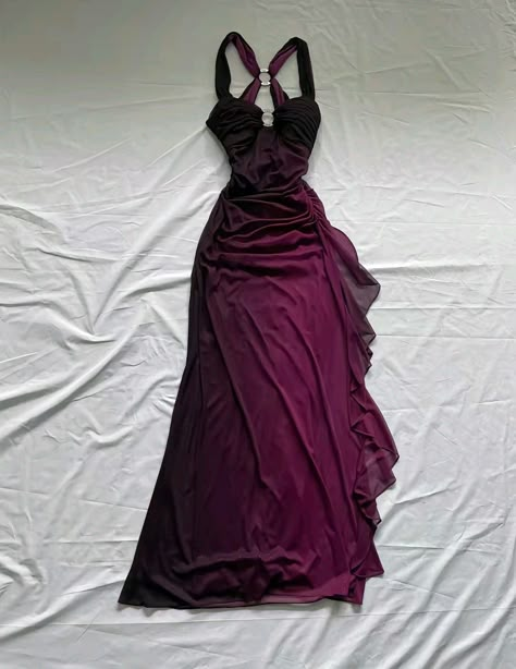 Purple Red Prom Dress, Wine Purple Dress Prom, Dsrk Purple Dress, Red And Purple Prom Dresses, Purple Prom Dress Fitted, V Neck Dress Aesthetic, Purple Sheer Dress, Wine Purple Prom Dress, Vintage Prom Dresses 90s Purple