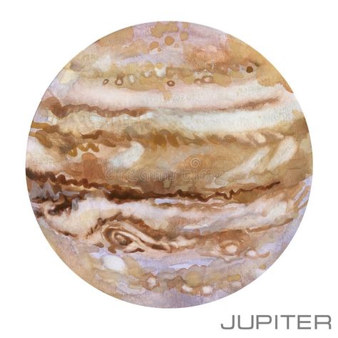 Jupiter Watercolor, Jupiter Illustration, Nasa Planets, Neptune Planet, Jupiter Planet, Planet Jupiter, Saturn Planet, Galaxy Tattoo, Planet Design