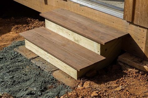 Garage Steps, Patio Stairs, Front Porch Steps, Ipe Decking, Garden Boxes Diy, How To Build Steps, Deck Steps, Patio Steps, Building Stairs