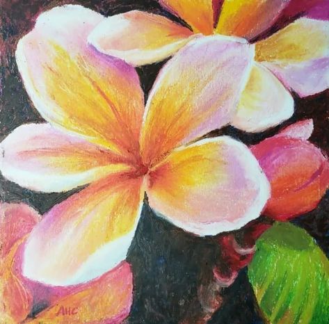 Easy Step By Step Flower Painting with Oil Pastels - VeryCreate.com Simple Chalk Pastel Art, Pastel Gras, Chalk Pastel Art, Oil Pastel Drawings Easy, Easy Flower Drawings, Soft Pastels Drawing, Sennelier Oil Pastels, Soft Pastel Art, Oil Pastels Painting