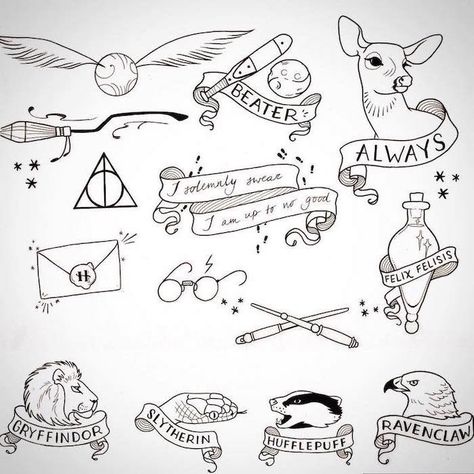 harry-potter-drawing-ideas-doodles-golden-snitch-deathly-hallows-symbol-black-white-pencil-sketches Citate Harry Potter, Hp Tattoo, Art Harry Potter, Potter Tattoo, Men Tattoos, Desenhos Harry Potter, Harry Potter Tattoo, Harry Potter Tattoos, Theme Harry Potter