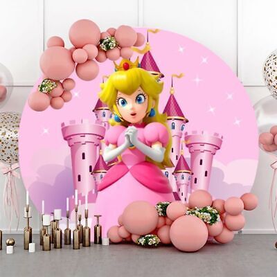 Shower Cartoon, Round Arch Backdrop, Cartoon Banner, Superhero Background, Circle Photo, Round Arch, Pink Castle, Princess Peach, Castle