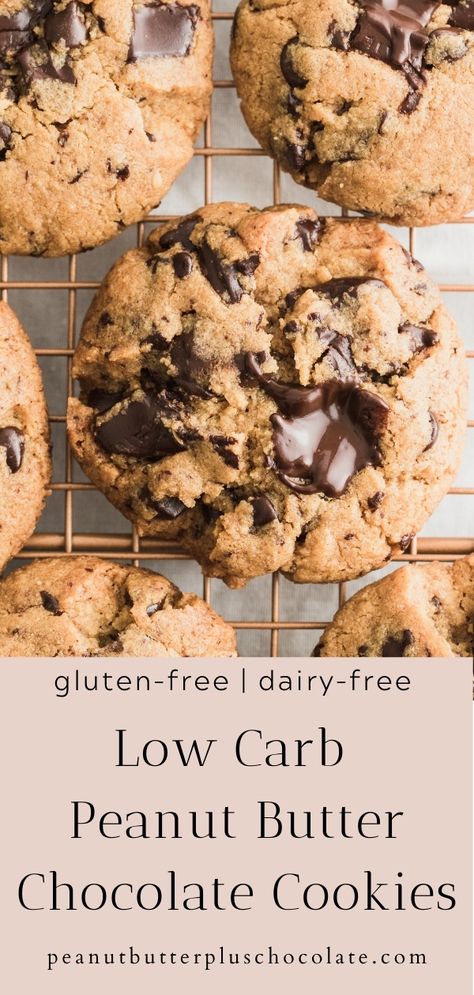 Low Fat Chocolate Chip Cookies, Gluten Free Dairy Free Keto, Low Cal Chocolate, Peanut Butter Cookies Easy, Sugar Free Peanut Butter Cookies, Low Carb Peanut Butter Cookies, Dairy Free Keto, Peanut Butter Dessert Recipes, Healthy Peanut Butter Cookies