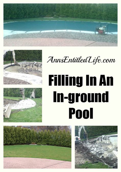 Filling In An In-ground Pool - filling in your pool? This is what you need to know.  http://www.annsentitledlife.com/library-reading/filling-in-an-in-ground-pool/ Old Inground Pool Repurpose, Swimming Pool Removal, Pool Conversion, Pool Makeover, Underground Pool, Empty Pool, Inground Pool Landscaping, In Ground Pool, Library Reading