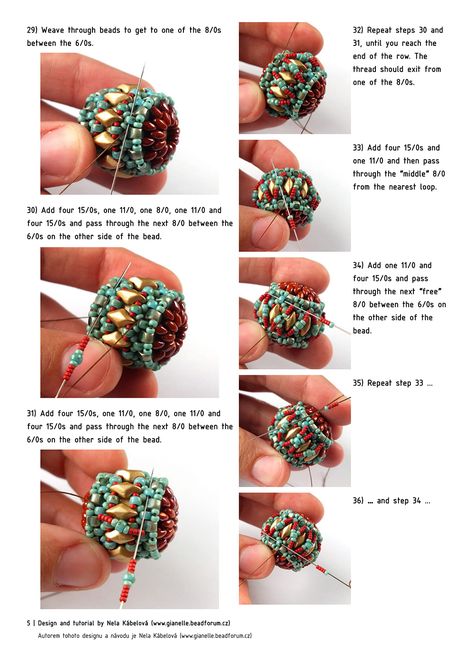 Gemduo Patterns Free, Bead Tutorials Step By Step, Beaded Beads Tutorial Free, Gemduo Bead Patterns, Bracelets Diy Beads, Simple Beaded Necklace, Simple Beaded Necklaces, Bracelets Tutorial, Beaded Bead