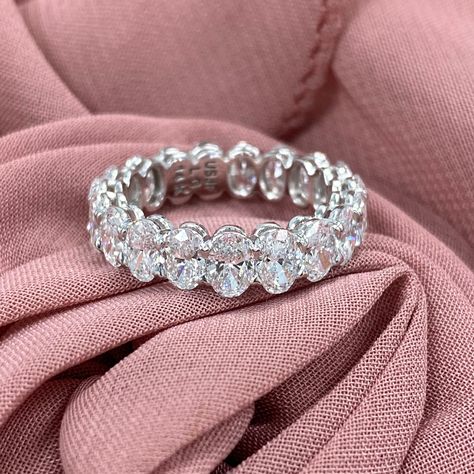 Oval Cut 3.75-4.75Ct Lab Grown Diamond Eternity Band, Stackable Oval Lab Diamond Wedding Ring, Full Eternity Oval Wedding Band 14k Gold Oval Eternity Wedding Band, Oval Eternity Band, Oval Wedding Band, Diamond Eternity Band, Signature Jewelry, Diamond Wedding Ring, Eternity Band Diamond, Diamond Eternity, Eternity Band