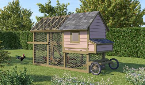 Mobile Chicken Coop, Tree Deck, Chicken Shed, Chicken Tractors, Diy Chicken Coop Plans, Chicken Tractor, Chicken Coop Run, Building Foundation, Diy Chicken