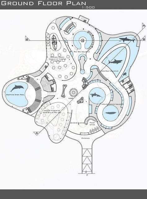 Gallery of Aquarium In Al Khober - Khobar / Saudi Arabia /  | Picture 7 | Organic Architecture Concept, Church Design Architecture, Hayday Farm Design, Aquarium Architecture, Collage Creator, Landscape And Urbanism Architecture, Museum Plan, Museum Interior, Landscape Architecture Drawing