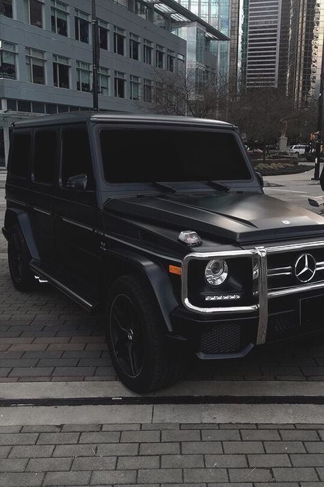 @lindalinduh Manifesting Ideas, Black G Wagon, Matte Cars, Mercedes Auto, Luxury Cars Mercedes, Black Mercedes, Matte Black Cars, Car Vibes, Princess Car