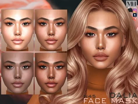 The Sims Resource Skin Overlay, Sims 4 C Face, The Sims Resource Face Mask, Sims 4 Women Face Cc, Sims Face Shape Cc, Sims 4 Cc Glowy Skin, Sims 4 Cc Women Face, Sims 4 Full Face Makeup, Sims Face Mask