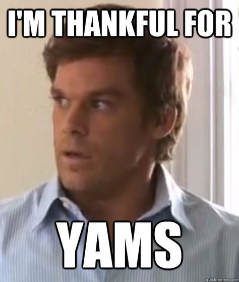 Dexter TV show | season 4 | Arthur Miller | Trinity Killer Thanksgiving Humor Hilarious, Dexter Memes, Dexter Season 4, Thanksgiving Meme, Debra Morgan, Thanksgiving Humor, Michael C Hall, Arthur Miller, Dexter Morgan