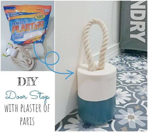 DIY Doorstop With Plaster of Paris Cement Door Stopper Diy, Door Stopper Diy, Diy Doorstop, Paris Crafts, Large Glass Jar, Charm Party, Laundry Room Art, Ikea Mirror, Make A Door