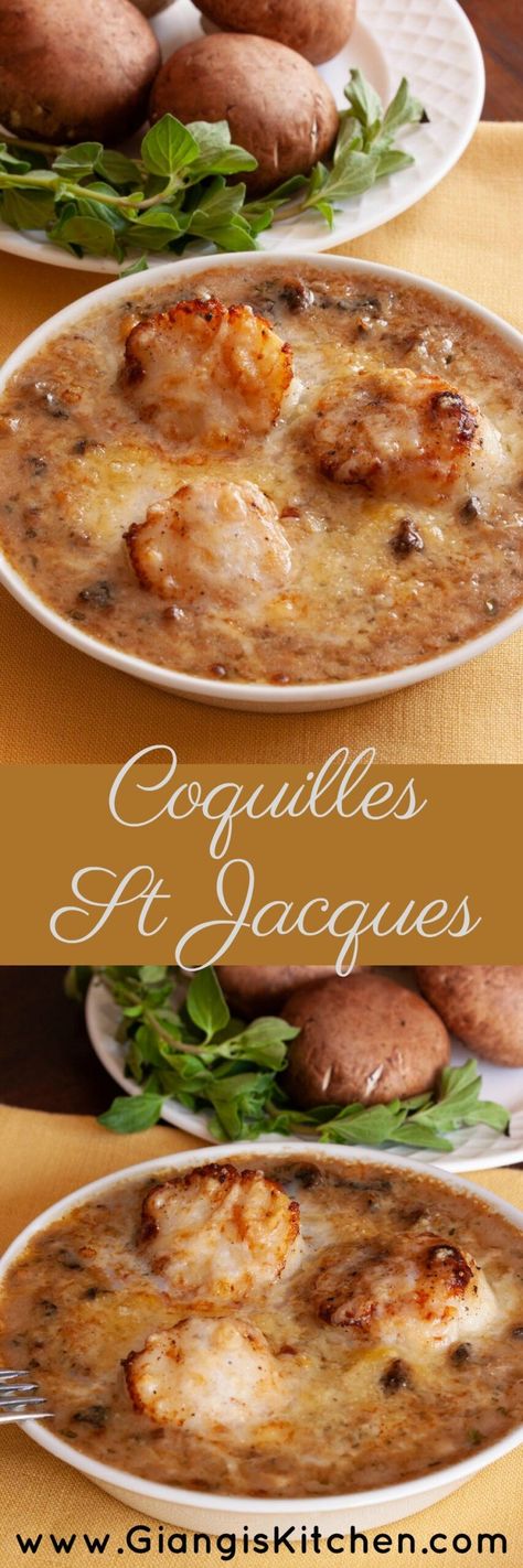 Coquilles St Jacques, Coquille St Jacques, Seafood Entrees, Classic Appetizers, Coquille Saint Jacques, French Recipes, Quick And Easy Appetizers, Scallop Recipes, St Jacques