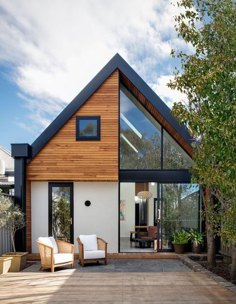 Modern Edwardian, Cladding Ideas, Eksterior Modern, External Cladding, Modern Barn House, Cottage Exterior, Melbourne House, Hus Inspiration, House Things